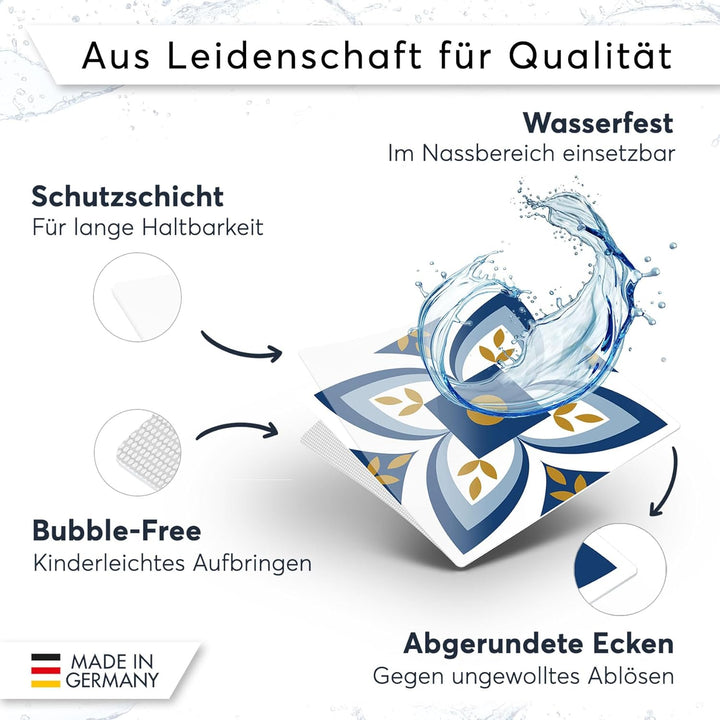 CREATISTO Klebefliesen Stickerfliesen Fliesenfolie - Klebe Folie für Wandfliesen I Klebefliesen Deko