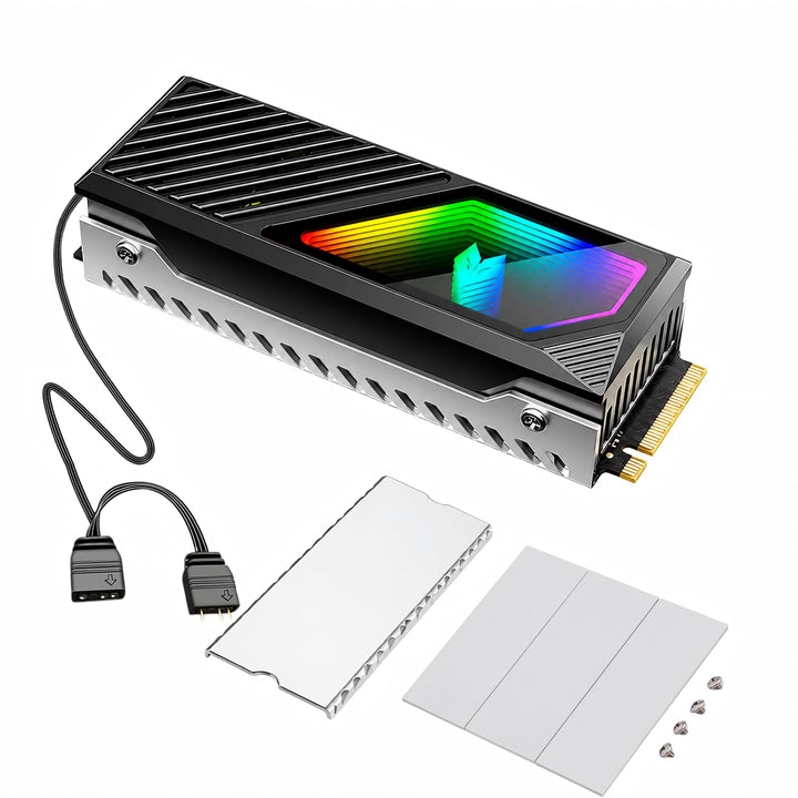 Heatsink-Kühler für M.2 2280 SSD/PC/PS5, RGB Sync Kühler Kühlkörper | Aluminium SSD NVMe Kühlkörper