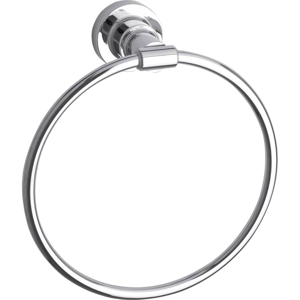 tesa LUUP Handtuchring, verchromt - Handtuchhalter-Ring oval - zur Wandbefestigung ohne Bohren, inkl