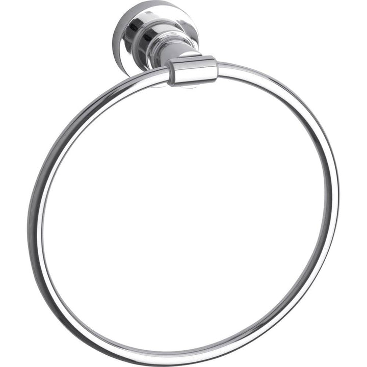 tesa LUUP Handtuchring, verchromt - Handtuchhalter-Ring oval - zur Wandbefestigung ohne Bohren, inkl