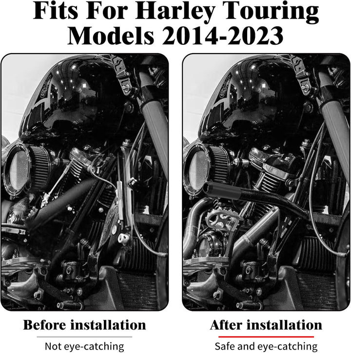Motorrad-Motorschutz, Highway-Sturzbügel, passend für Harley Touring 2014–2023, Schwarz