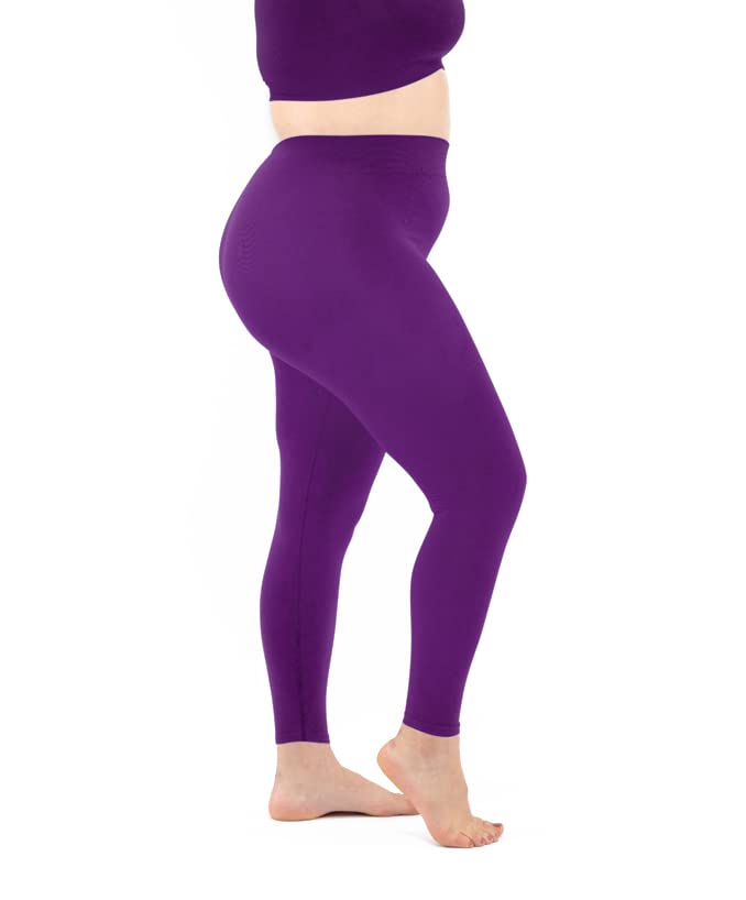 LEELA LAB Leggings Damen Grosse Grössen, Basic Line, Bequem und Vielseitig, aus weicher Mikrofaser m