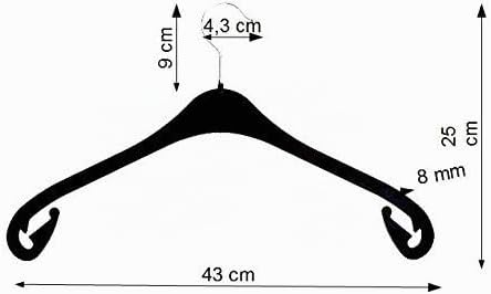 Kleiderbügel aus Kunststoff, schwarz, Rockhaken, 43 cm 25 STK. 25 St. Na43s, 25 St. Na43s