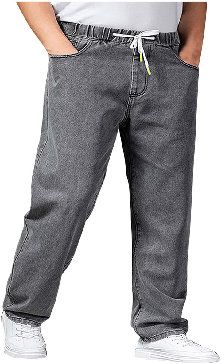 Generisch Jeanshose Herren Stretch Mit Gummizug, Jeanshosen Herren Grosse Grössen, Denimhose Elastis
