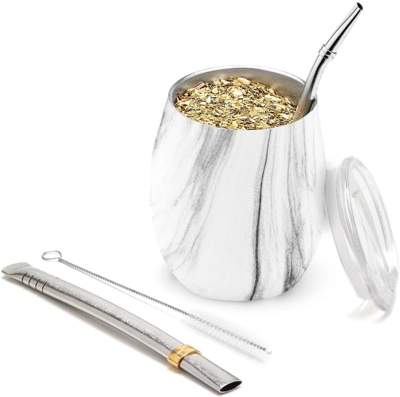 balibetov - Neu - Modernes Yerba Mate Gourd Set (Mate Tasse) - Doppelwandiger 18/8 Edelstahl Enthält