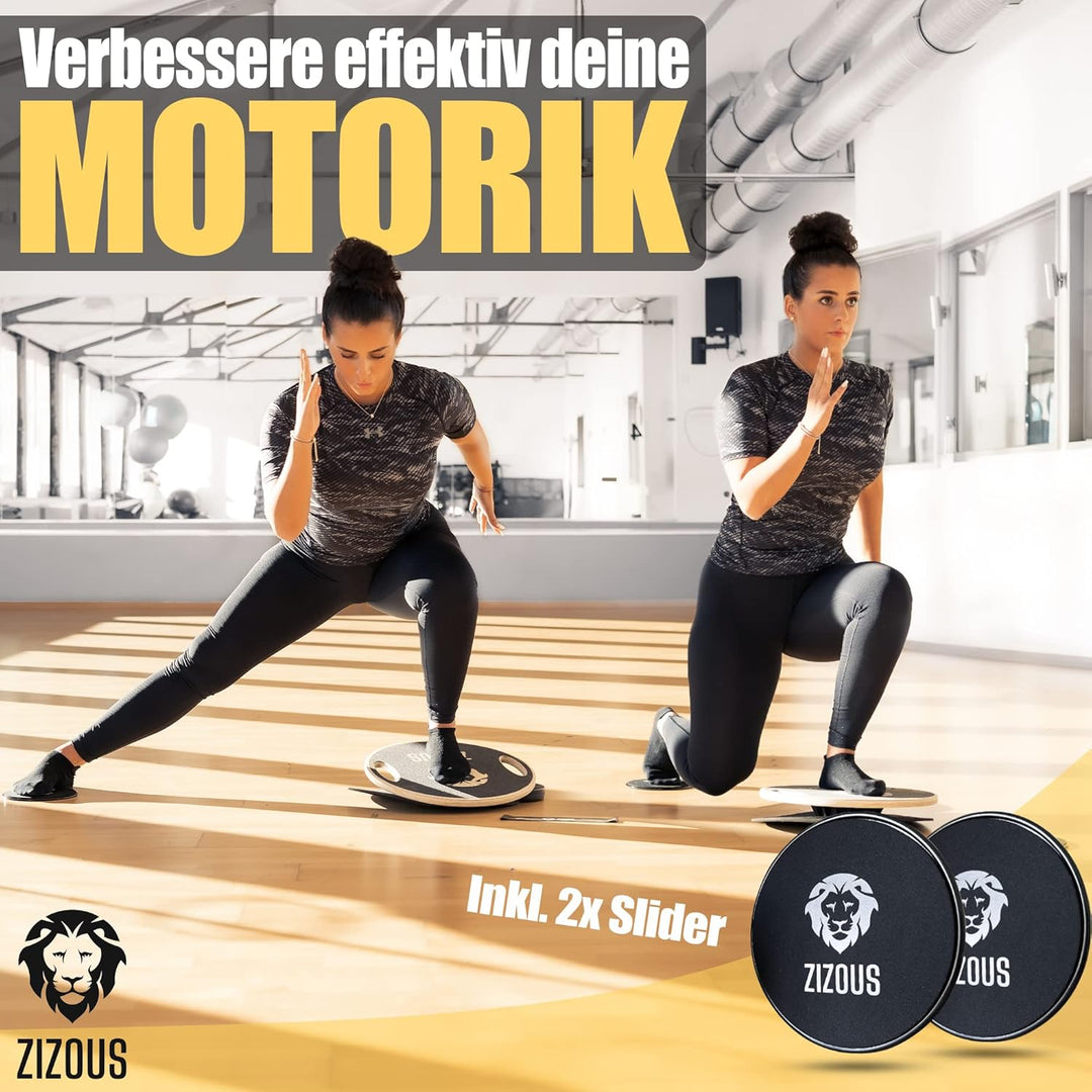 ZIZOUS® Premium Balance Board TESTSIEGER Komplettset - Hochwertiges Wackelbrett inkl. Antirutschmatt