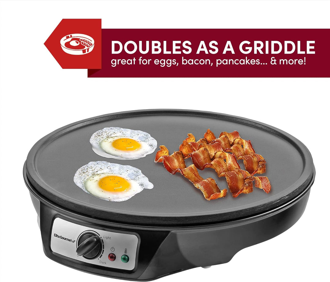 Elite Cuisine ECP-126 Maxi-Matic Elektrischer Crêpes-Maker, Pfannkuchen, heisse Kuchen und antihaftb