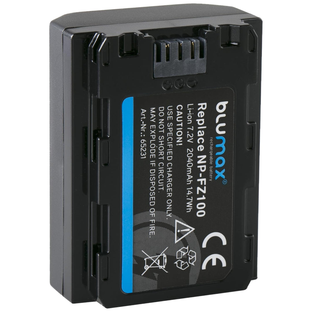 Blumax Akku kompatibel mit Sony NP-FZ100-2040mAh - für Sony Alpha Sony FX30-7 IV 7c 7RIV 7RV 7RIII Z