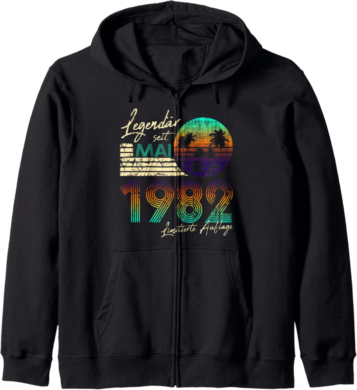 40. Geburtstag Geschenk Vintage 40 Legendär Seit Mai 1982 Kapuzenjacke
