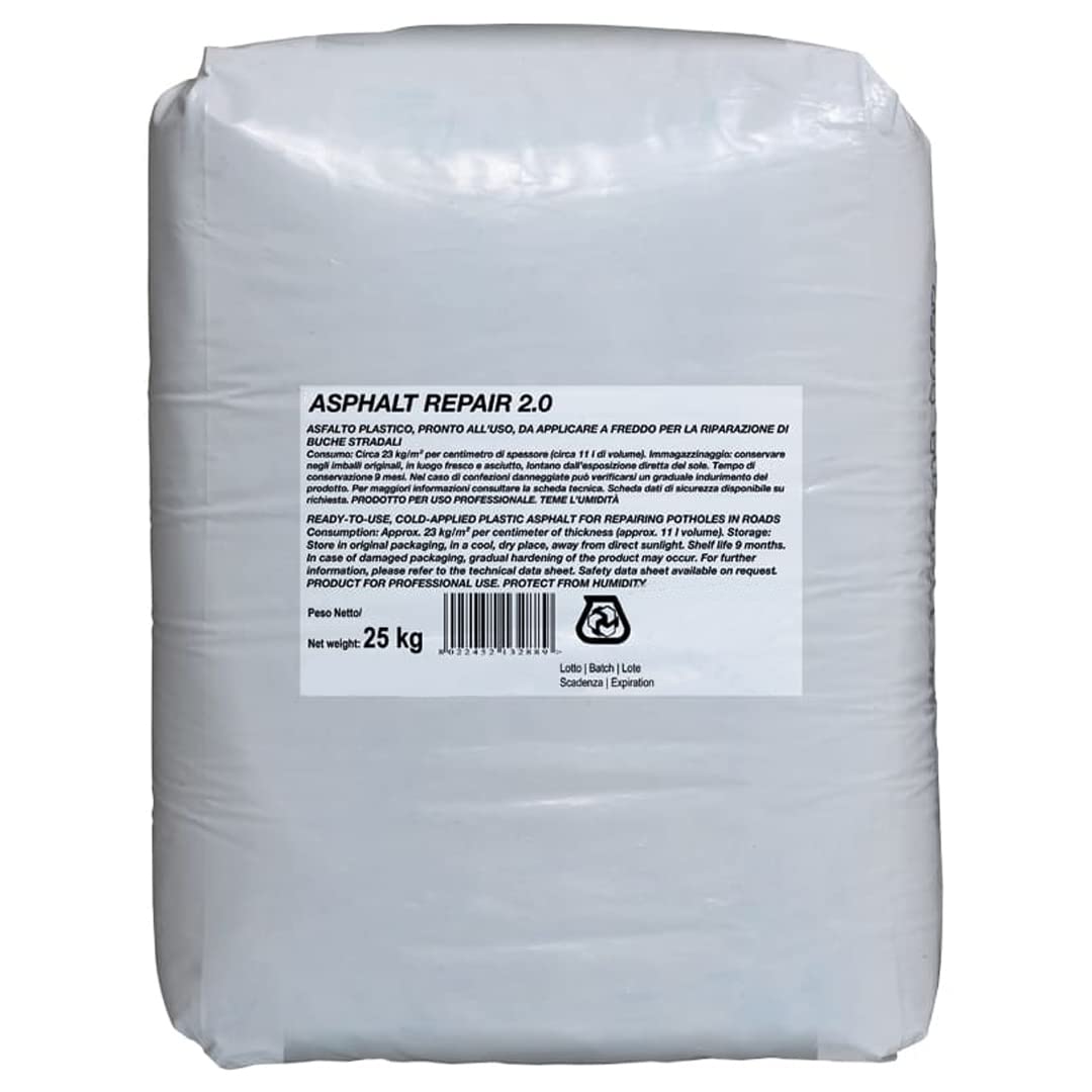Kalter Asphalt für die Strasse, 25 kg. MASTERBRICO | Kaltasphalt für Schlaglöcher und Strassenrepara