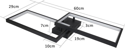 CBJKTX Deckenlampe LED Deckenleuchte Dimmbar mit Fernbedienung 40W Schwarz Wohnzimmerlampe aus Metal