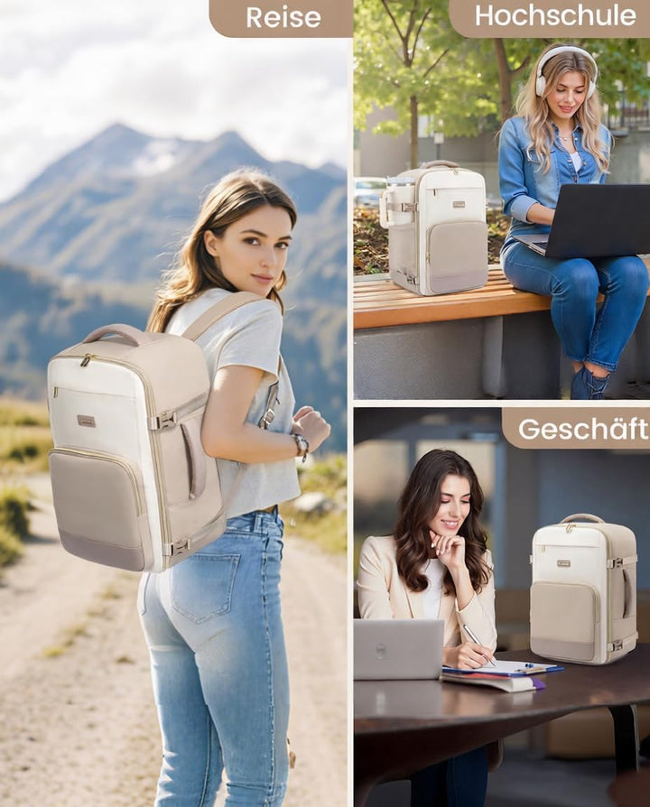 LOVEVOOK Handgepäck Rucksack, Rucksack Handgepäck Flugzeug, Gross Reiserucksack Damen Spritzwasserfe