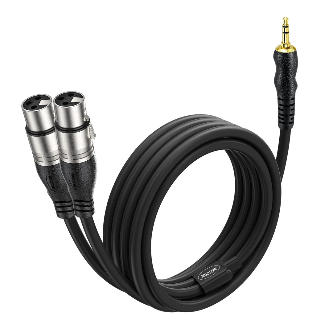 3,5-mm-TRS-Stecker auf Dual-XLR-Buchse, Splitterkabel, 3,5 mm auf 2 XLR-Buchsen, Y-Patchkabel für La