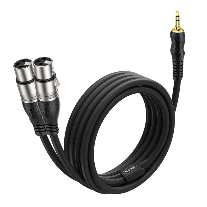 3,5-mm-TRS-Stecker auf Dual-XLR-Buchse, Splitterkabel, 3,5 mm auf 2 XLR-Buchsen, Y-Patchkabel für La