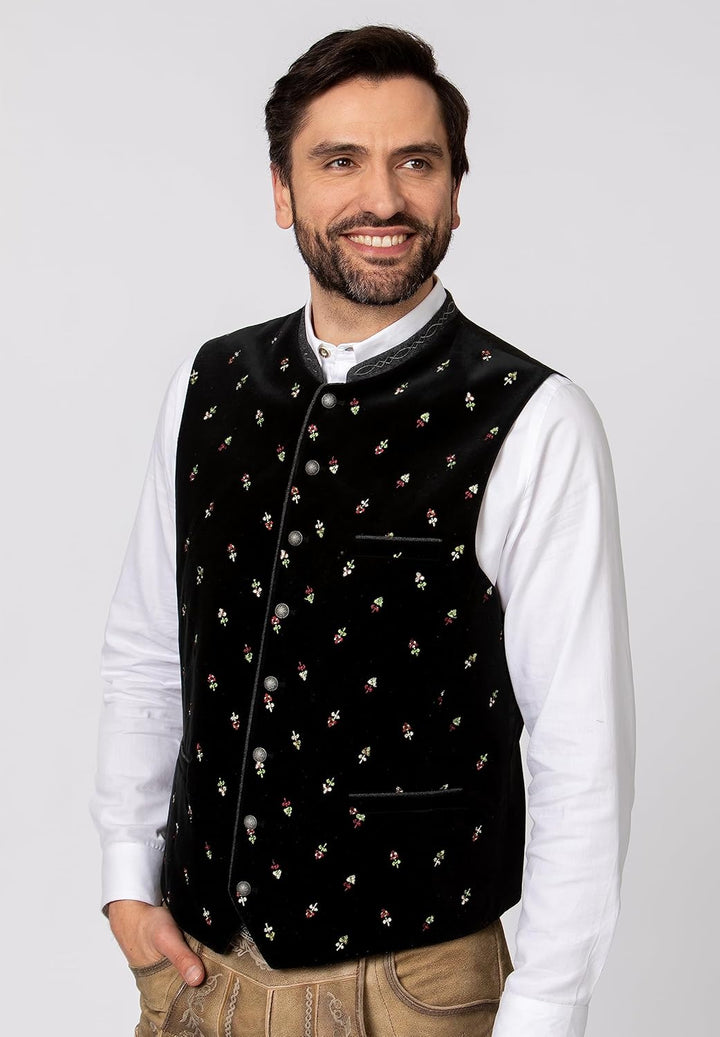 Stockerpoint Herren Vittorio Trachtenweste 48 Schwarz, 48 Schwarz
