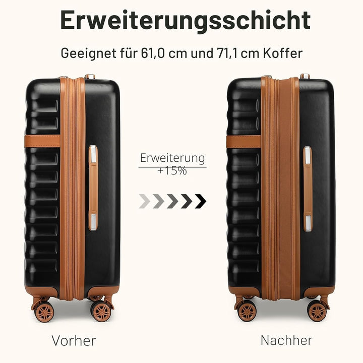 KONO Kofferset 3-teilig Koffer Trolley Hartschalenkoffer aus ABS+PC Reisekoffer mit 4 Rollen TSA Sch