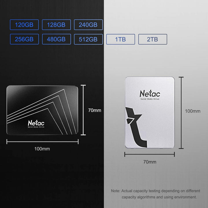 Netac SSD 256GB, SSD Festplatte Intern Sata 3.0 2,5 Zoll für Laptop, PC, Desktop, PS5 (N530S, Alumin