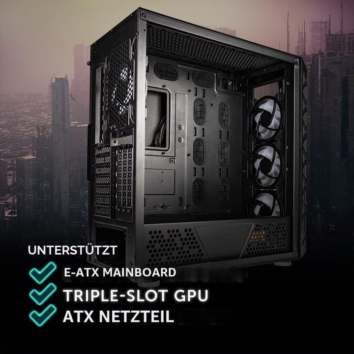 Kolink Citadel Mesh ARGB Midi-Tower PC Gehäuse E ATX Gehäuse RGB PC-Gehäuse, Tempered Glass Computer