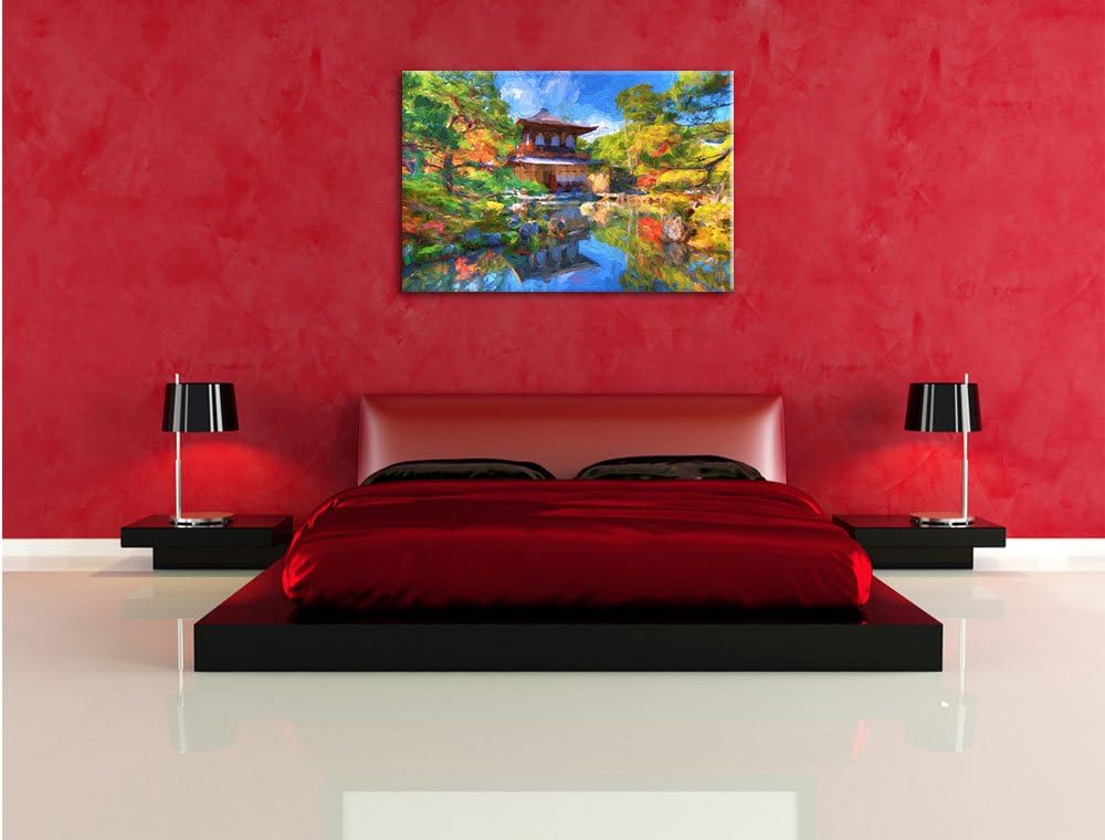 Pixxprint Ginkaku-ji-Tempel in Kyoto Kunst als Leinwandbild/Grösse: 100x70 / Wandbild/Kunstdruck/fer