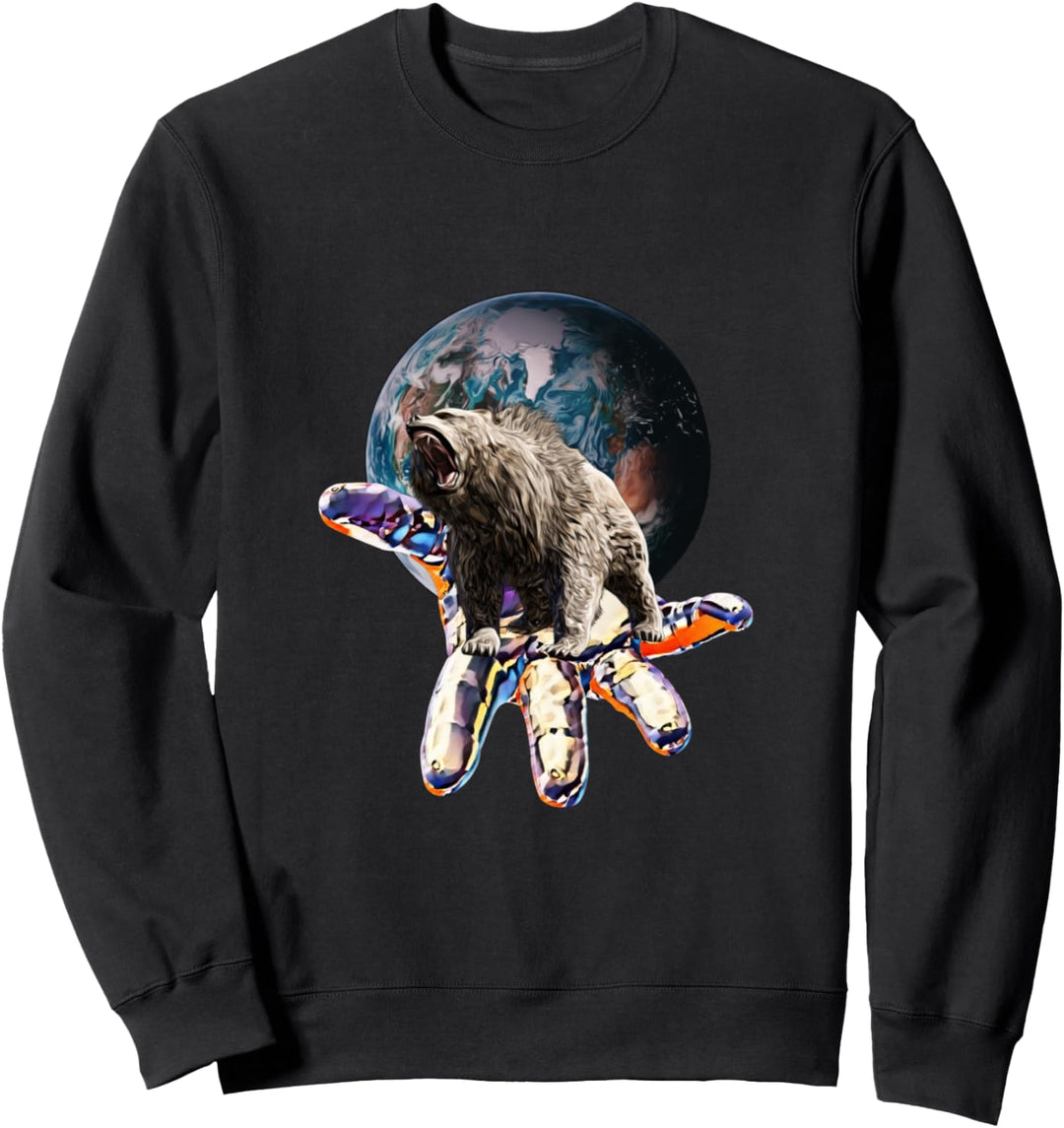 Grizzly Grizzlybär Bären Bär Raubtier Krallen Zähne Sweatshirt
