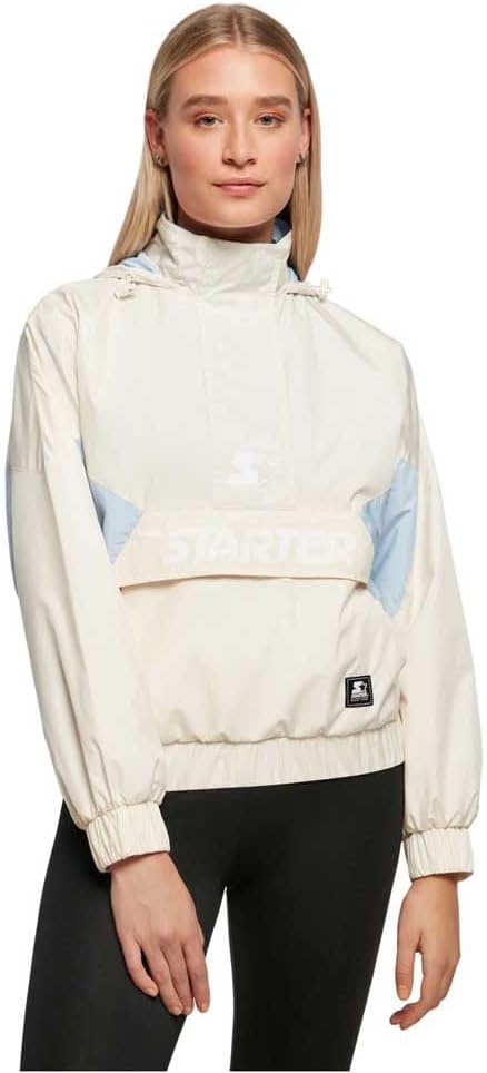 STARTER BLACK LABEL Damen Ladies Starter Colorblock Halfzip Windbreaker, Palewhite/Icewaterblue