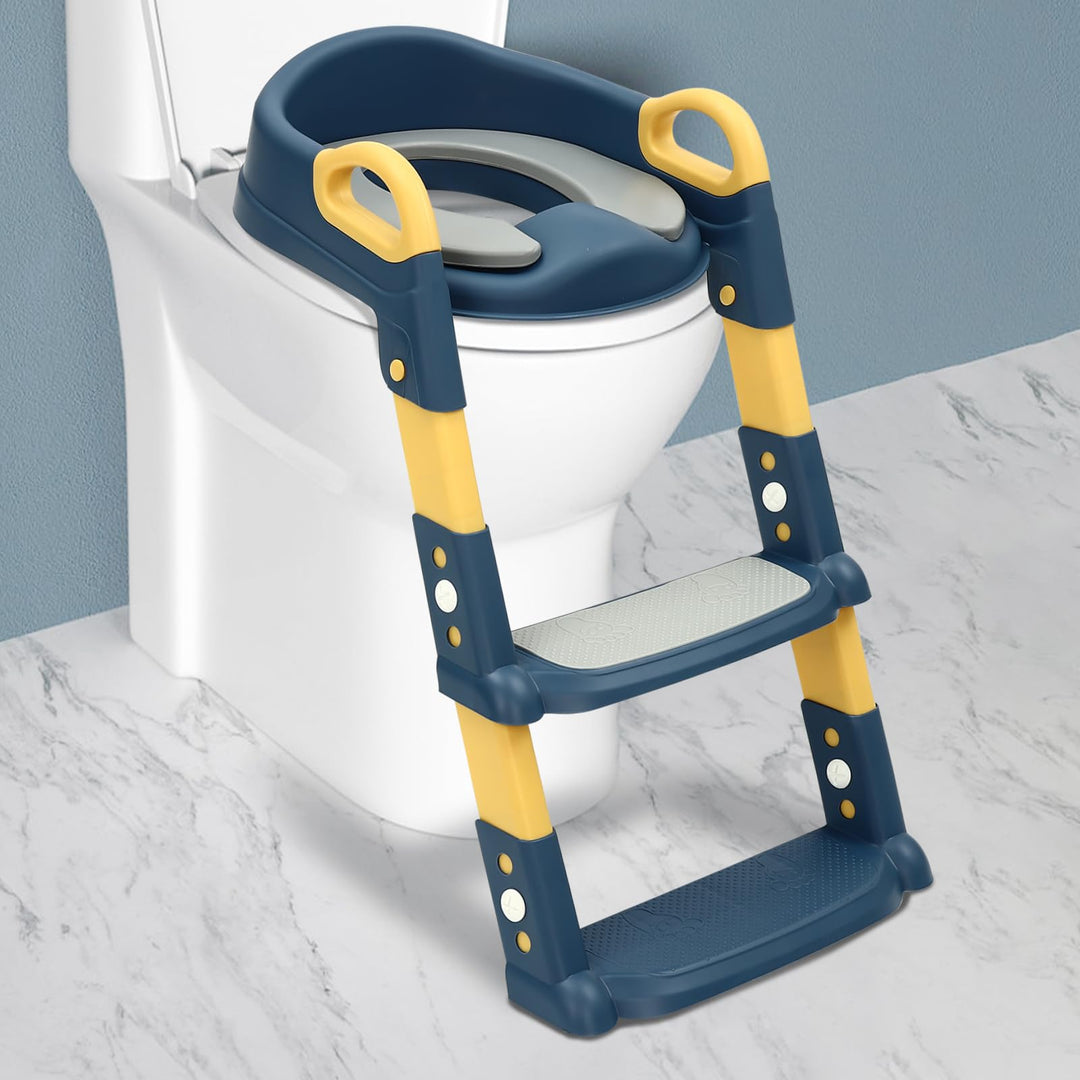 Toilettensitze mit Treppe für Kinder Toiletten-Trainer mit Treppe und Griffe Faltbar Kindertoilette