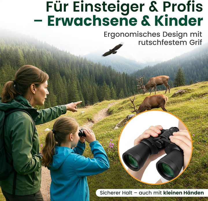 Fernglas – 20x50, Outdoor Fernglas wasserdicht für Erwachsene & Kids