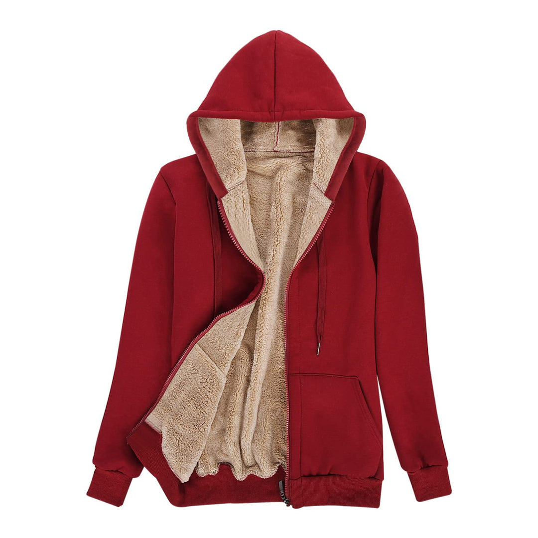 Niwicee Damen Kapuzenpullover mit Reissverschluss Winter Plus Fleecepullover Langarm Kapuzenjacke Sw