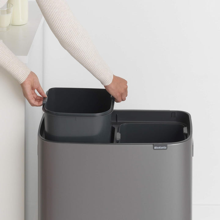 Brabantia Bo Touch Bin, 2 x 30L 2 Inneneimer (2 x 30L) Platinum, 2 Inneneimer (2 x 30L) Platinum