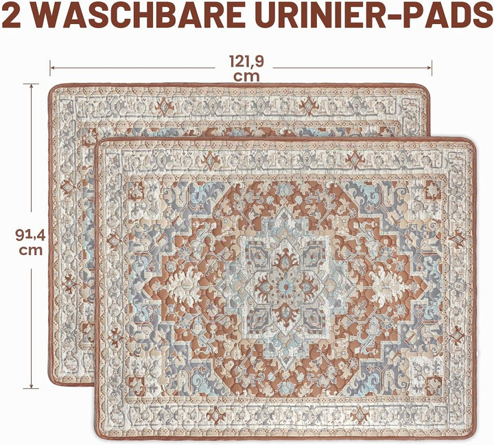 Waschbare Pinkelpads für Hunde, 2 Stück Wiederverwendbare Puppy Pads 122x92cm Super saugfähige wasse