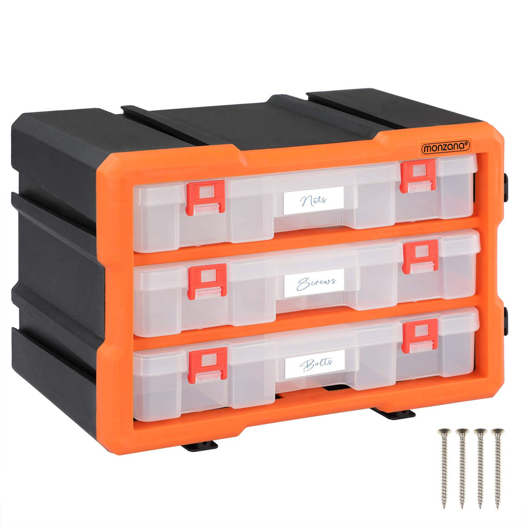 MONZANA® Kleinteilemagazin Sortimentskasten erweiterbar 36 Fächer Sortierbox für Kleinteile Aufbewah