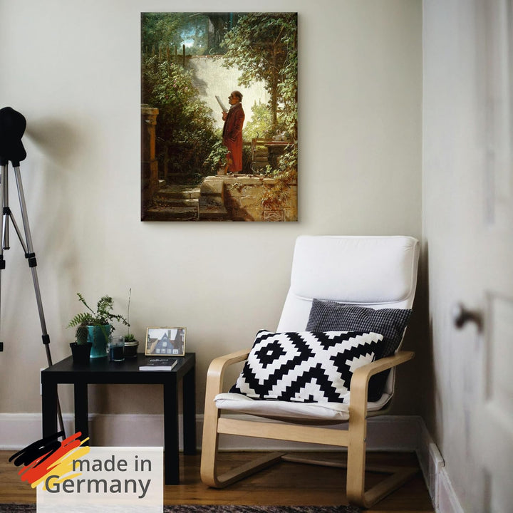 ARTland Leinwandbilder Wandbild Bild auf Leinwand 45x60 cm Wanddeko Idyll Garten Terasse Pflanzen Mo