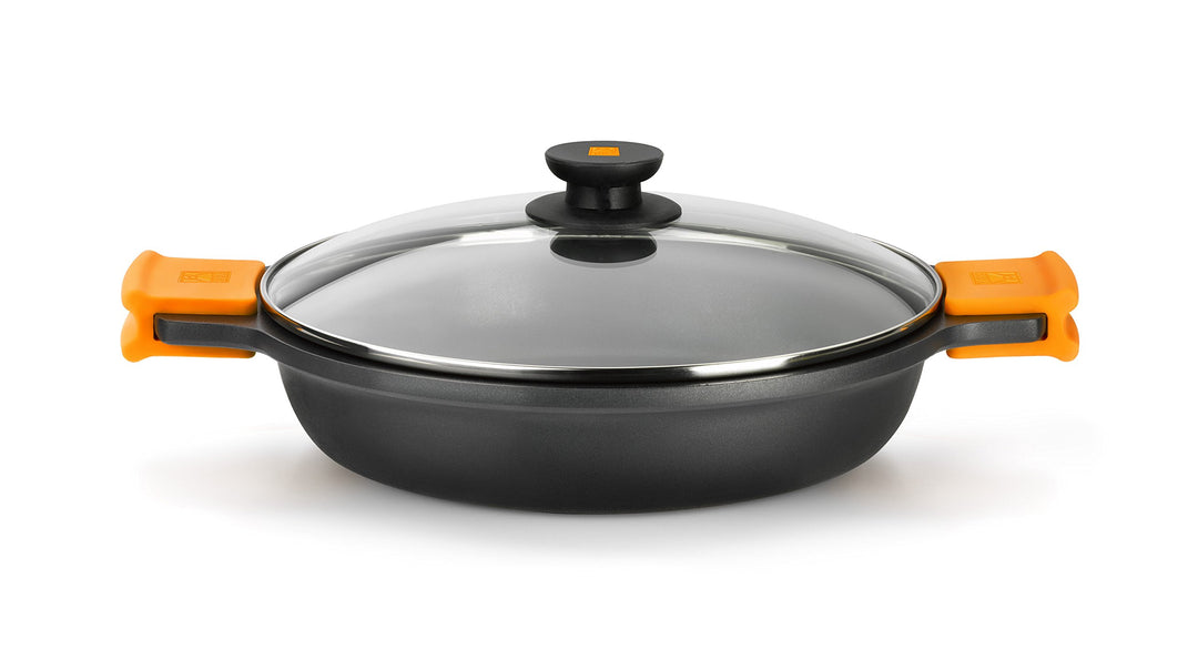 BRA Kochtopf, flach, aluguss, Schwarz, 20 cm Ohne Zubehör 20 cm, Ohne Zubehör 20 cm