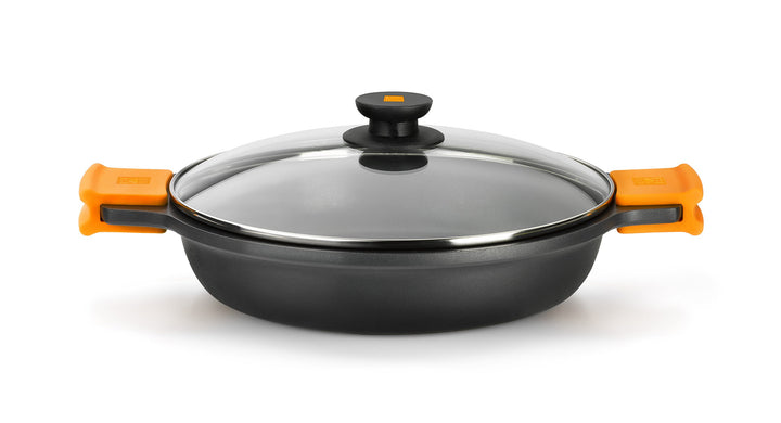 BRA Kochtopf, flach, aluguss, Schwarz, 20 cm Ohne Zubehör 20 cm, Ohne Zubehör 20 cm