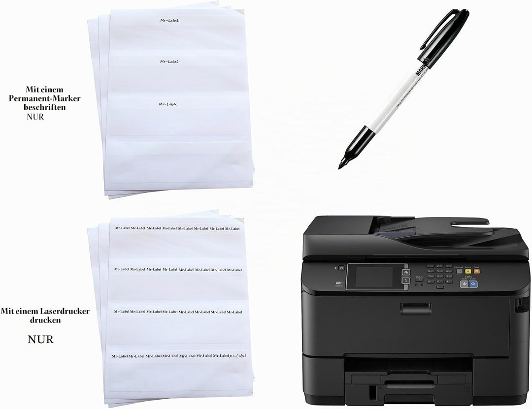 Mr-Label Selbstlaminierende Wrap Around Kabeletiketten - Briefbogen Laserdrucker nur zur Drahtmarkie