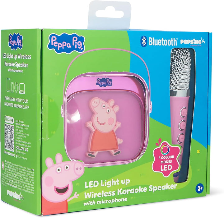 Peppa Pig Popsing LED Light up Wireless Karaoke Speaker with Microphone