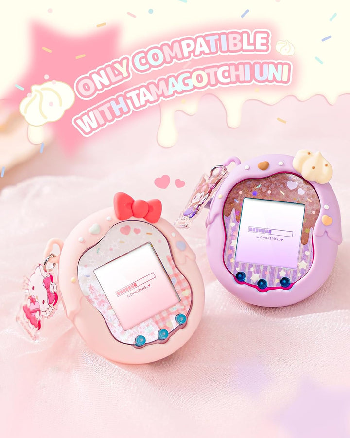 Kuitmor Sweetheart Chocolate Silikonhülle kompatibel mit Tamagotchi Uni, weiche Schutzhülle mit Cand