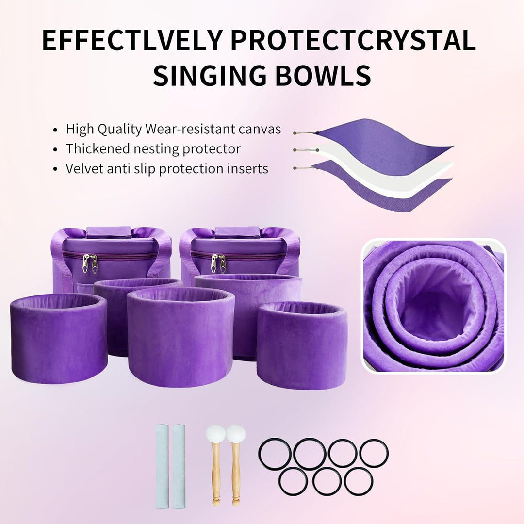 Hye-eun Kristall klangschale Set 432HZ Perfekte Pitch 7-12zoll lumen des Lebens Quarz Singing Crysta