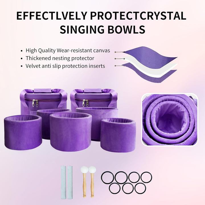 Hye-eun Kristall klangschale Set 432HZ Perfekte Pitch 7-12zoll lumen des Lebens Quarz Singing Crysta