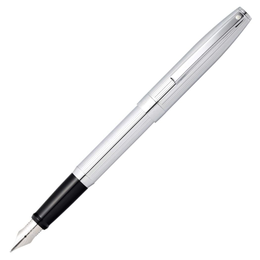 Sagaris Füllfederhalter (Federstärke M, inkl. Luxus Geschenkbox) glanzchrom Füllfederhalter, mittelb