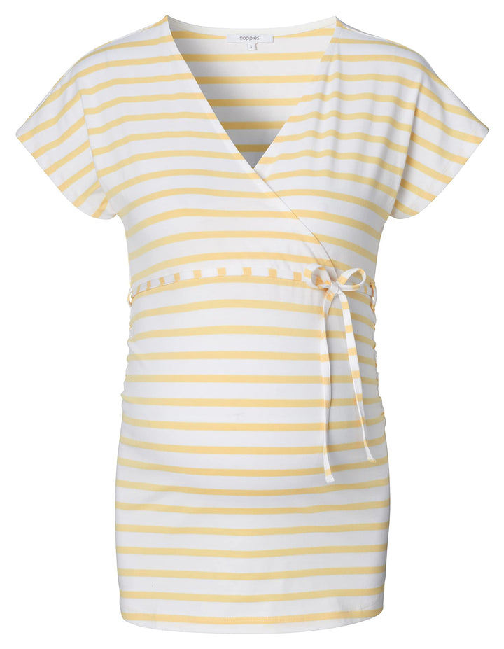 Noppies Damen Top Nursing Short Sleeve Stripe Kirby T-Shirt 40 Straw - P927, 40 Straw - P927