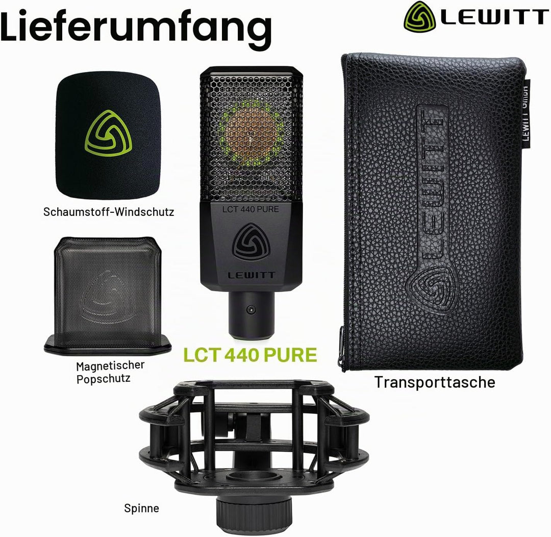 LCT 440 Pure - XLR Kondensatormikrofon für Stimme, Gesang, Instrumentenaufnahmen und Streaming - 1"
