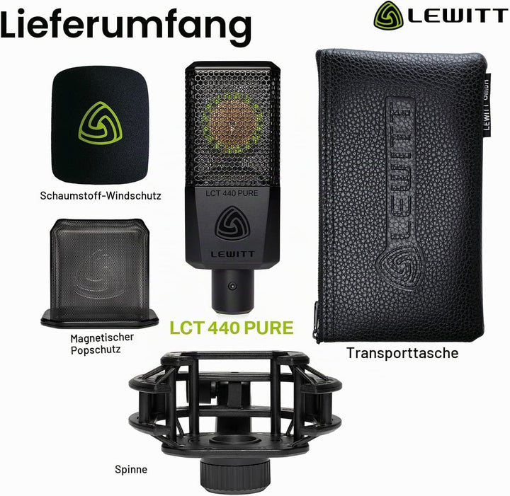 LCT 440 Pure - XLR Kondensatormikrofon für Stimme, Gesang, Instrumentenaufnahmen und Streaming - 1"