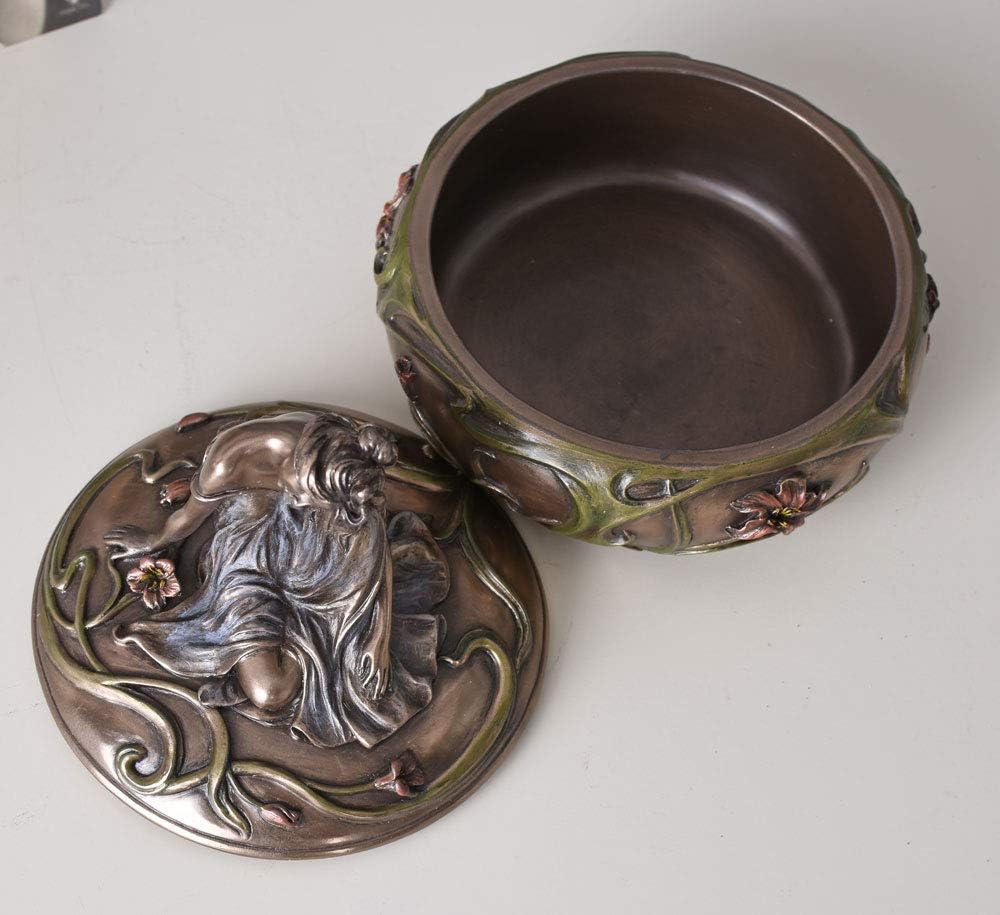 Romantische Schmuckschatulle Deckeldose Jugendstil Dame FrauenskulpturAN10292A4 Palazzo Exklusiv