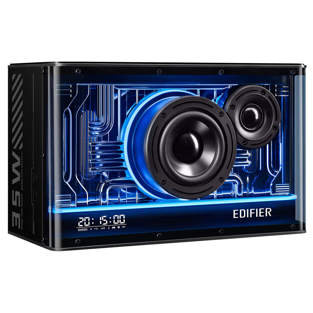 Edifier QD35 kompaktes Bluetooth-Lautsprechersystem mit RGB-Lichteffekten, Bluetooth V5.3 und Zwei u