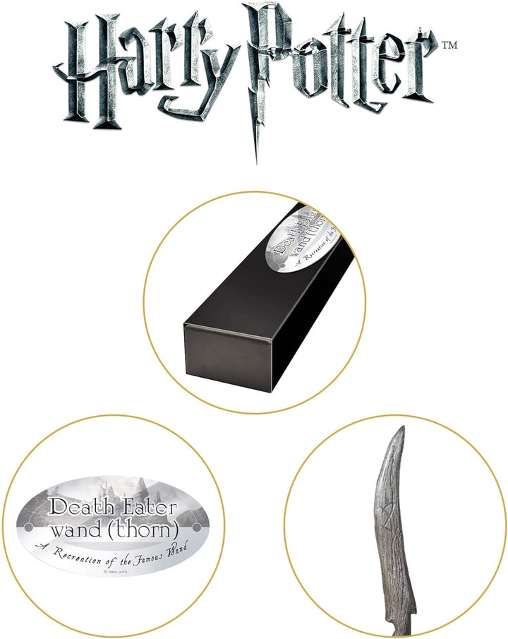 The Noble Collection - Death Eater Thorn Character Wand - 14in (34.5cm) Wizarding World Wand with Na