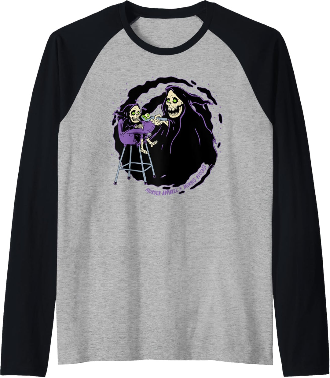 Pastel Goth Baby Grim Reaper Death Raglan