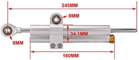 Lenkungsdämpfer Motorrad,CNC Aluminium Motorrad Lenkungsdämpfer Stabilisator Universal Einstellbar F