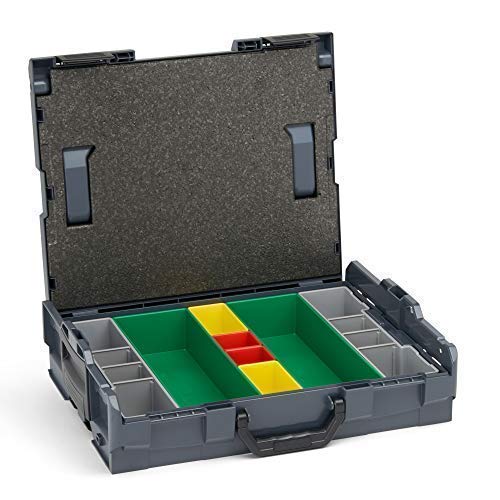Bosch Sortimo Werkzeugkoffer-Set • L-Boxx 102 anthrazit • bestückt mit Ordnungssystem Insetboxen-Set