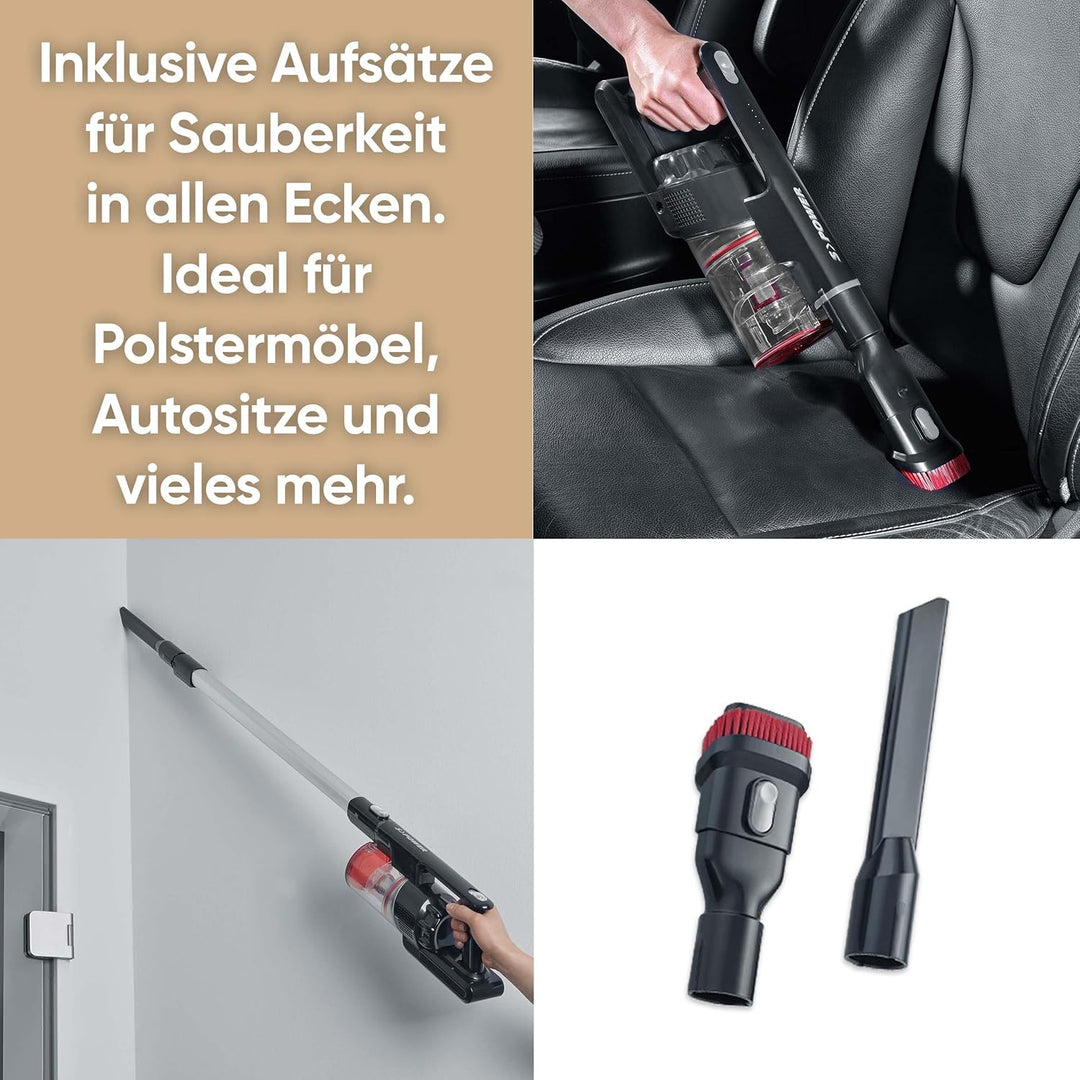 SEVERIN 2-in-1 Stiel- und Handstaubsauger, Akku Staubsauger mit bis zu 40 Min. Laufzeit, kabelloser